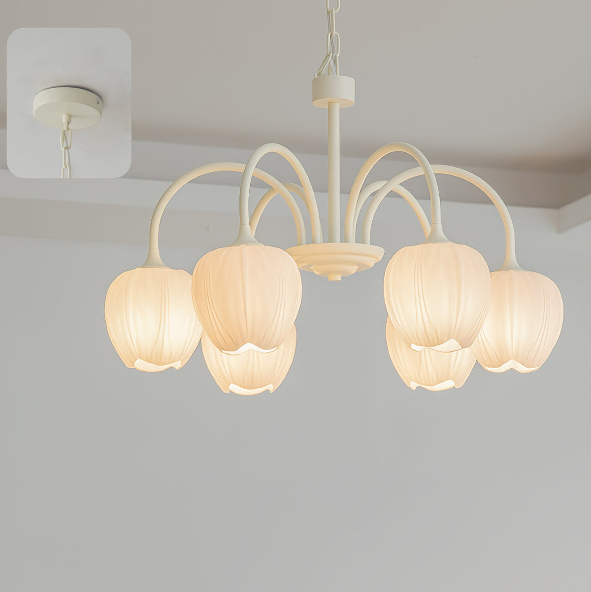Tulip Matcha Chandelier detail view 11