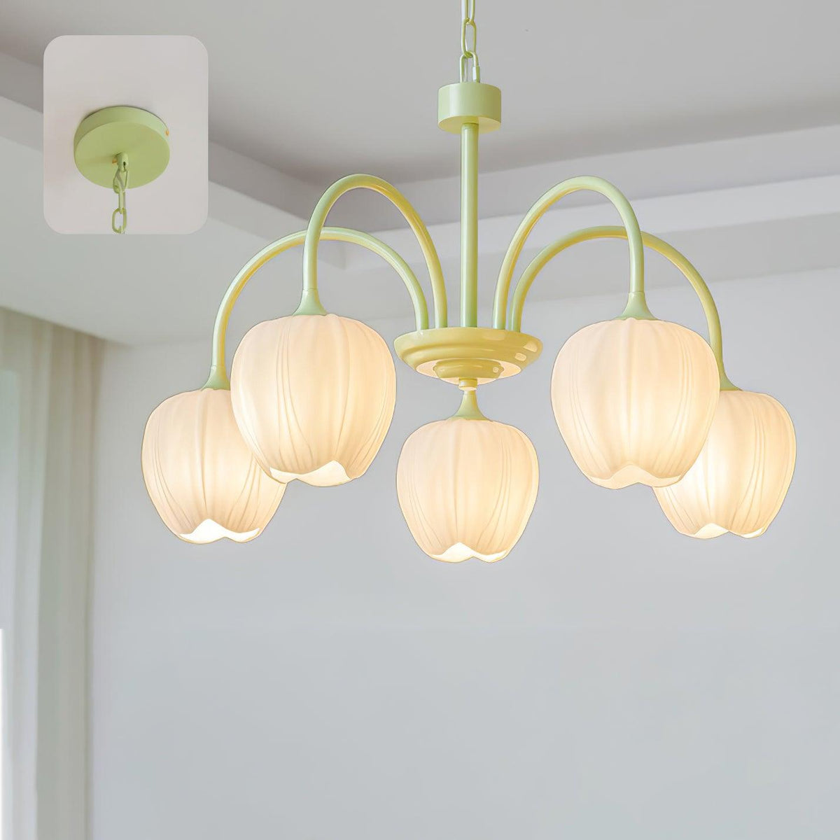 Tulip Matcha Chandelier detail view 7