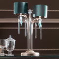 Crystal Aquamarine Table Light, Bedside Table Lamp, Height 73 cm