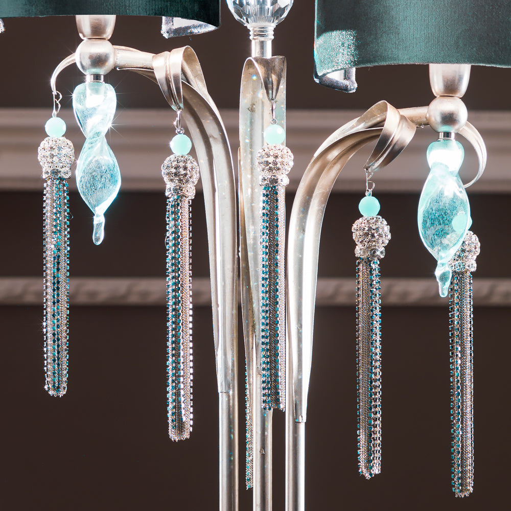 Crystal Aquamarine Table Light, Bedside Table Lamp, detail 4