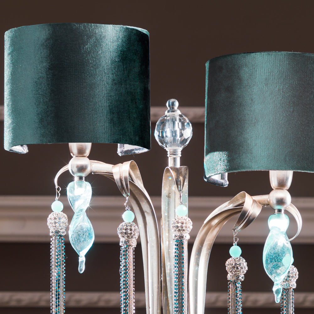 Crystal Aquamarine Table Light, Bedside Table Lamp, detail 3