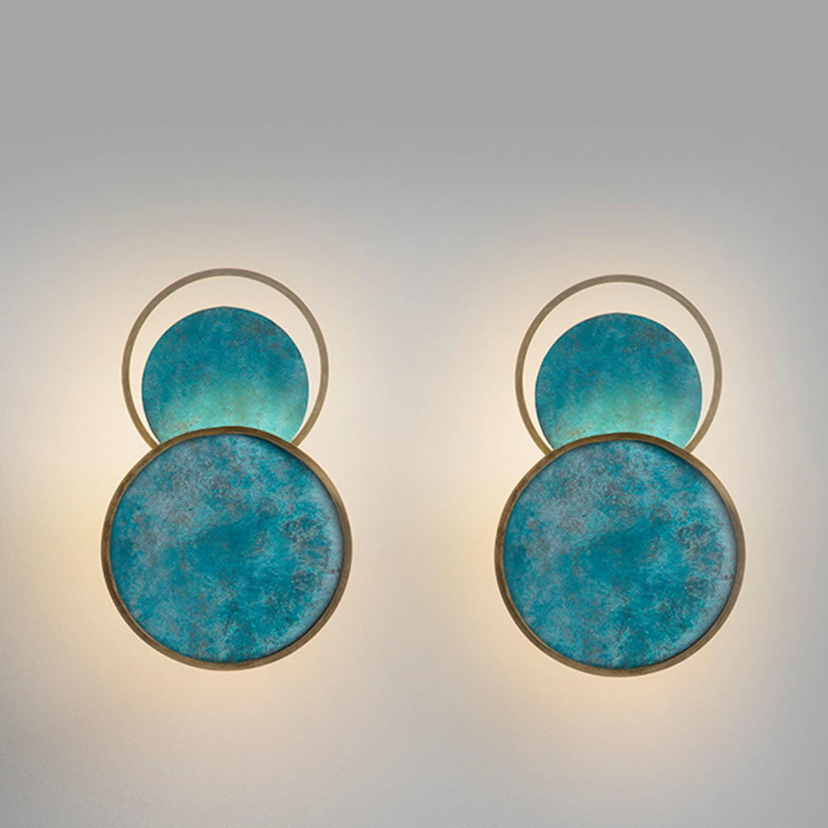 Turquoise Satellite Wall Light - Dia 26cm x H 42 cm Metal, Hardwired Wall Sconce, detail 2