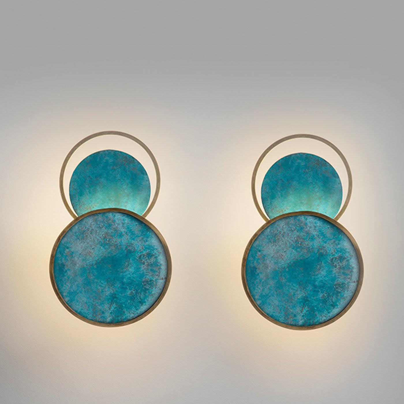 Turquoise Satellite Wall Light - Dia 26cm x H 42 cm Metal, Hardwired Wall Sconce, detail 2