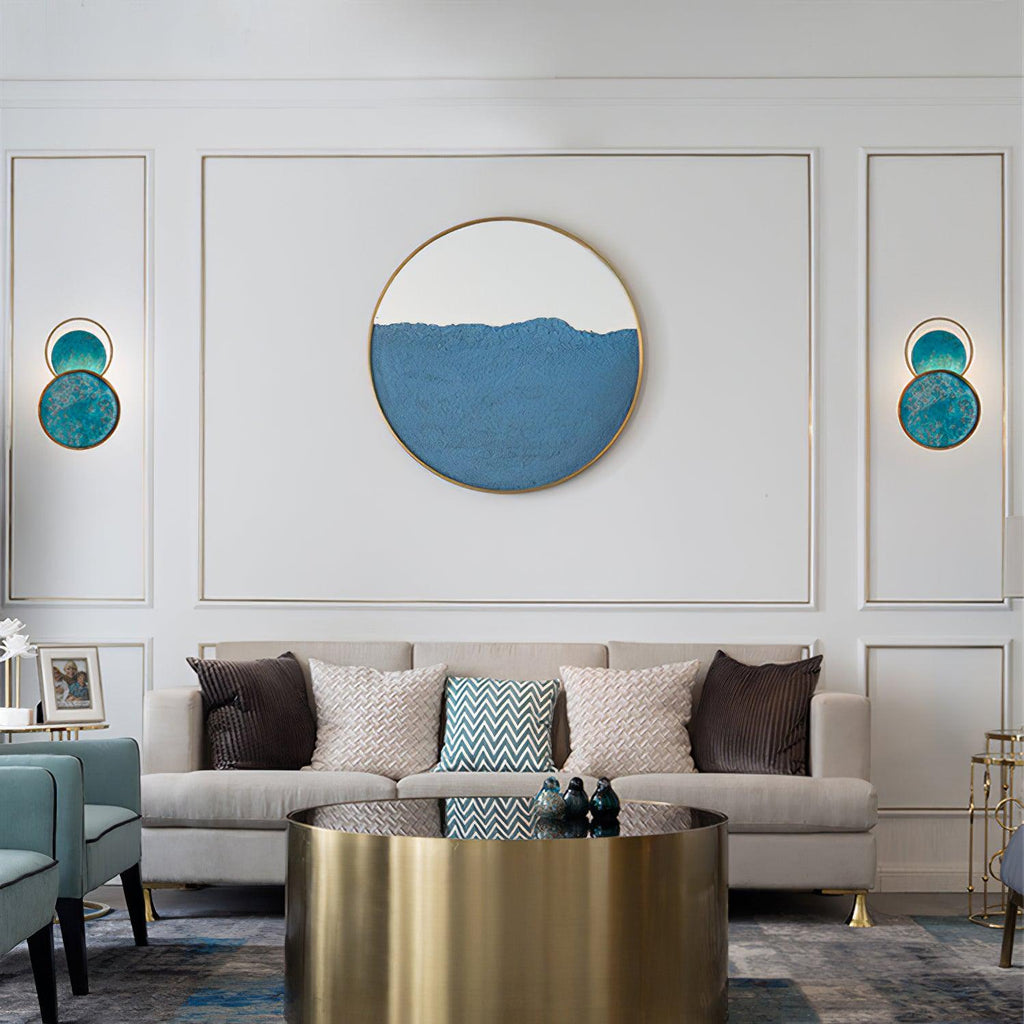 Turquoise Satellite Wall Light - Dia 26cm x H 42cm Metal, Hardwired Wall Sconce, detail 5