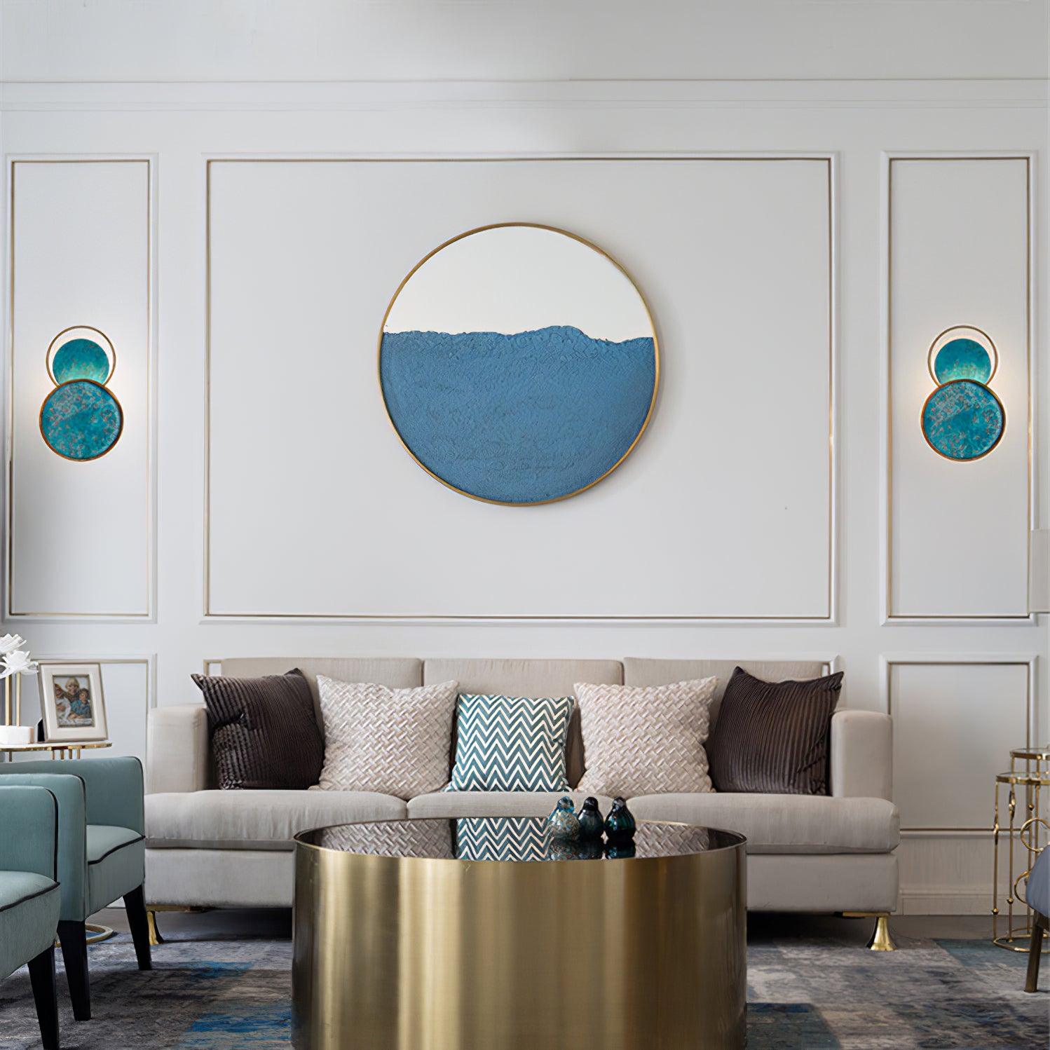 Turquoise Satellite Wall Light - Dia 26cm x H 42 cm Metal, Hardwired Wall Sconce, detail 4