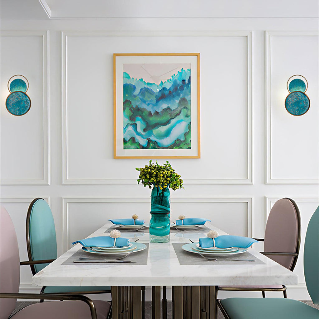 Turquoise Satellite Wall Light - Dia 26cm x H 42 cm Metal, Hardwired Wall Sconce, detail 3