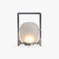 Steel Twilight Lantern Table Lamp, Bedside Table Lamp, Stainless Steel, ∅ 7.9″ x H 11″