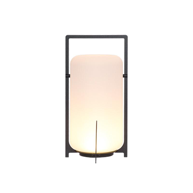 Black Twilight Lantern Table Light - ∅ 7.9″ x H 11″ Stainless Steel, Bedside Table Lamp, detail 45