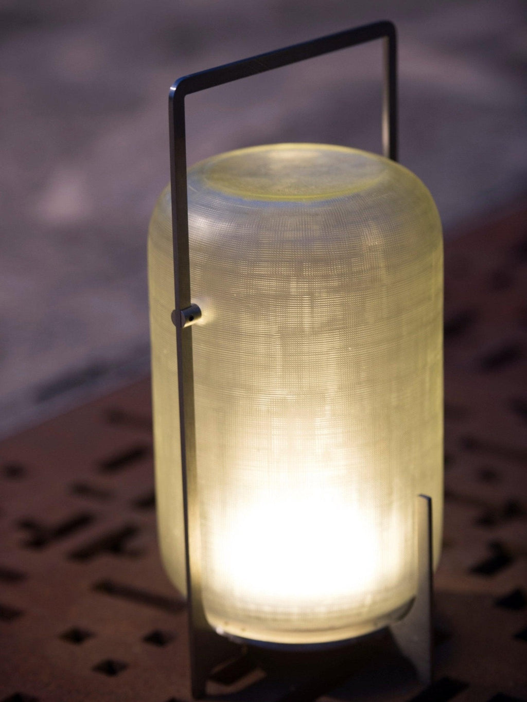 Black Twilight Lantern Table Light - ∅ 7.9″ x H 11″ Stainless Steel, Bedside Table Lamp, detail 23