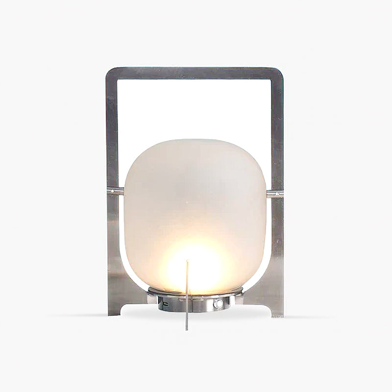 Twilight Lantern Table Light, Bedside Table Lamp, Stainless Steel, ∅ 9.8″ x H 19.7″