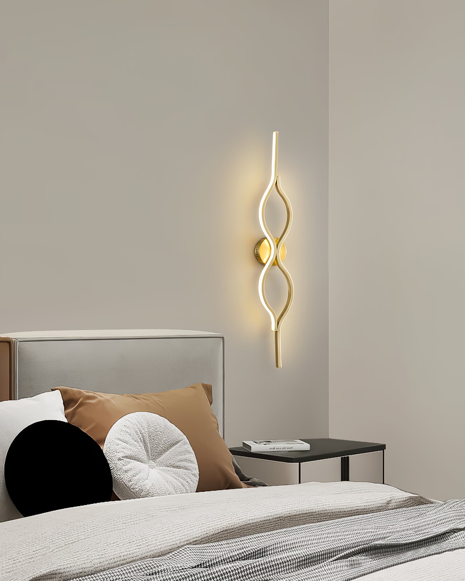 Twist Brass Wall Light, Hardwired Wall Sconce, detail 9
