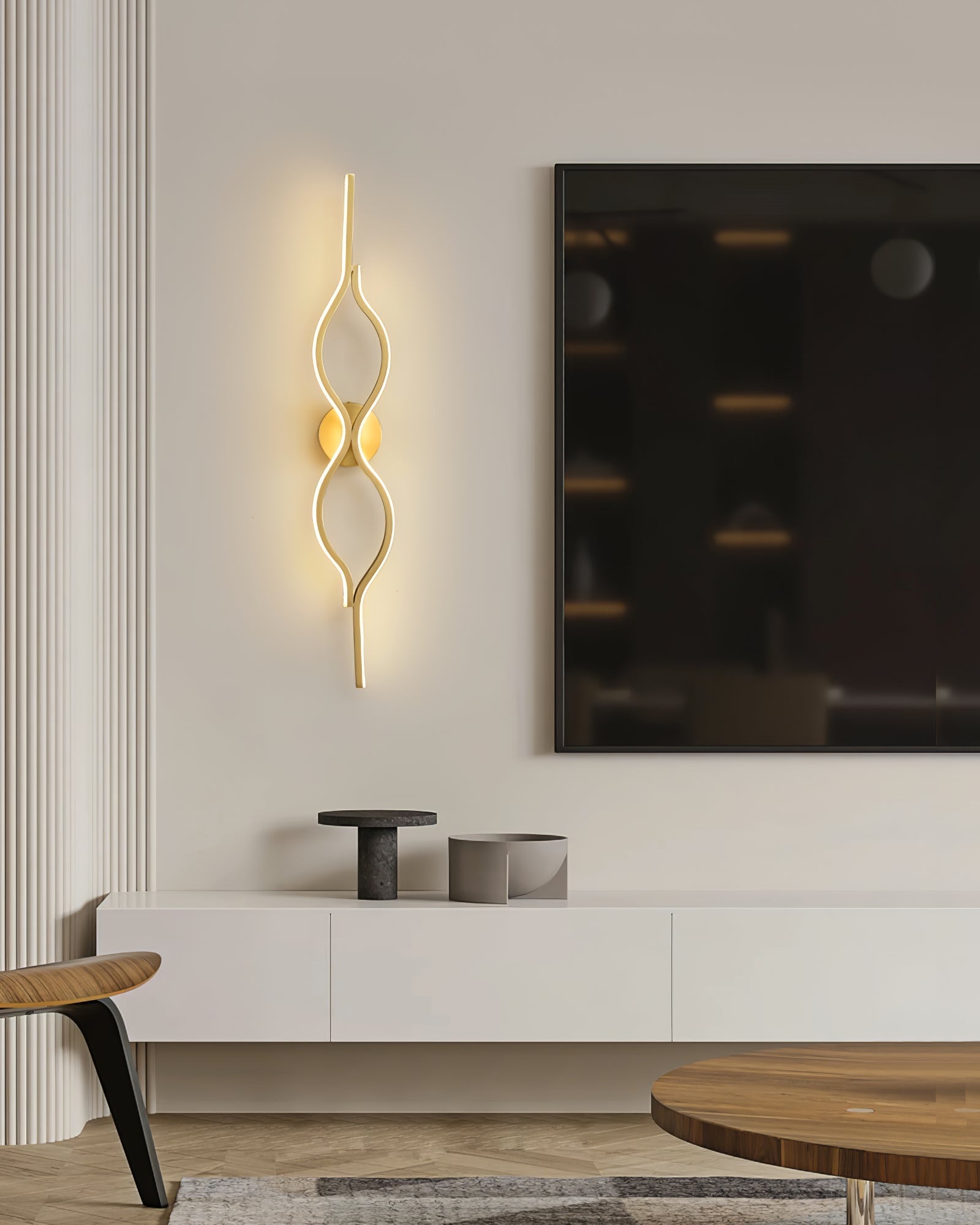 Twist Brass Wall Light, Hardwired Wall Sconce, detail 8
