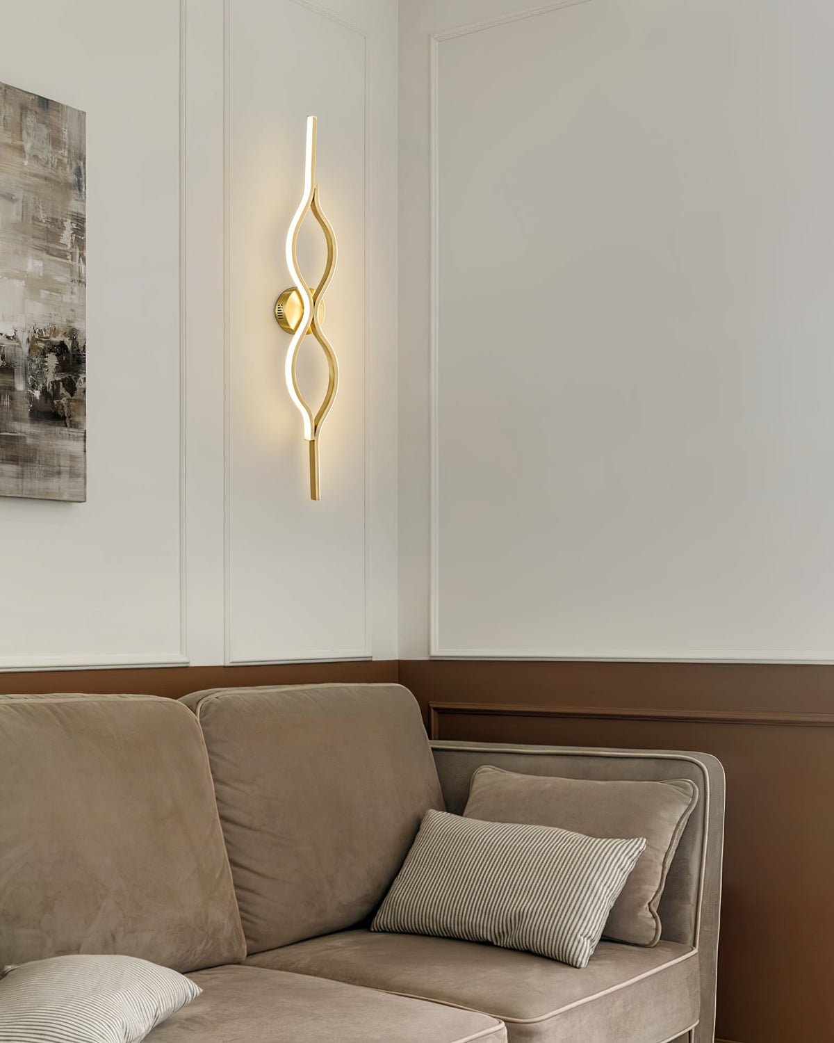 Twist Brass Wall Light, Hardwired Wall Sconce, detail 7