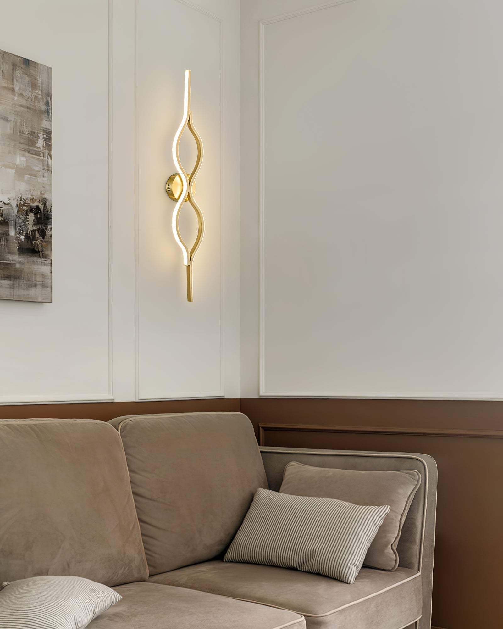 Twist Brass Wall Light, Hardwired Wall Sconce, detail 7