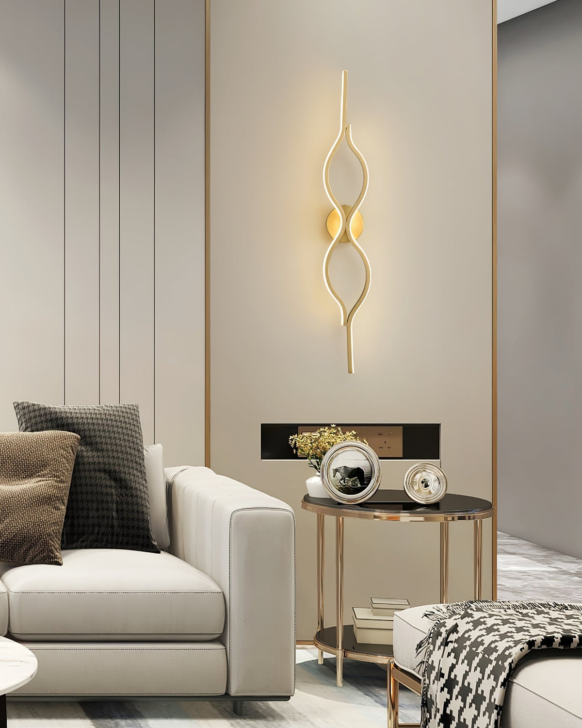 Twist Brass Wall Light, Hardwired Wall Sconce, detail 6