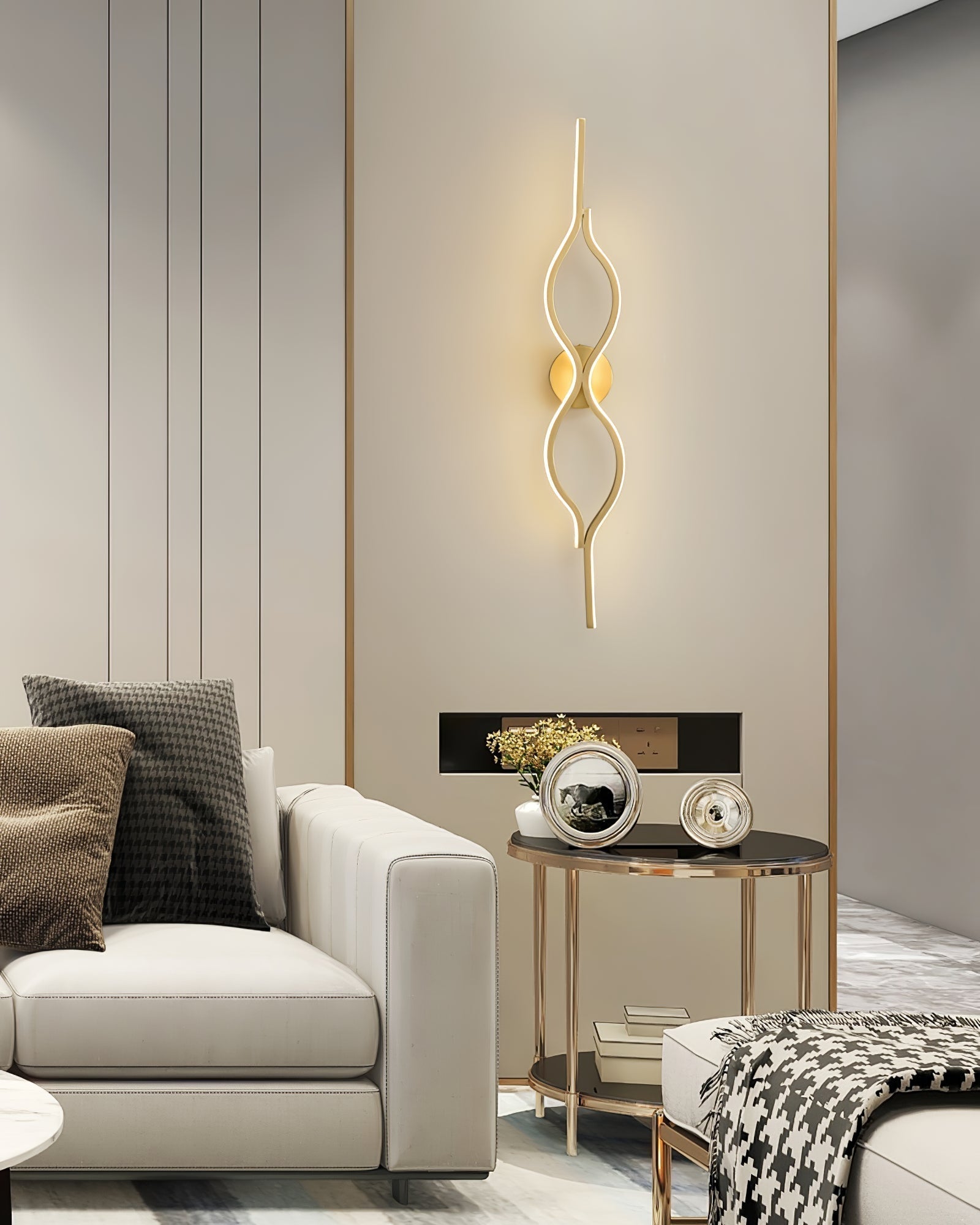 Twist Brass Wall Light, Hardwired Wall Sconce, detail 6