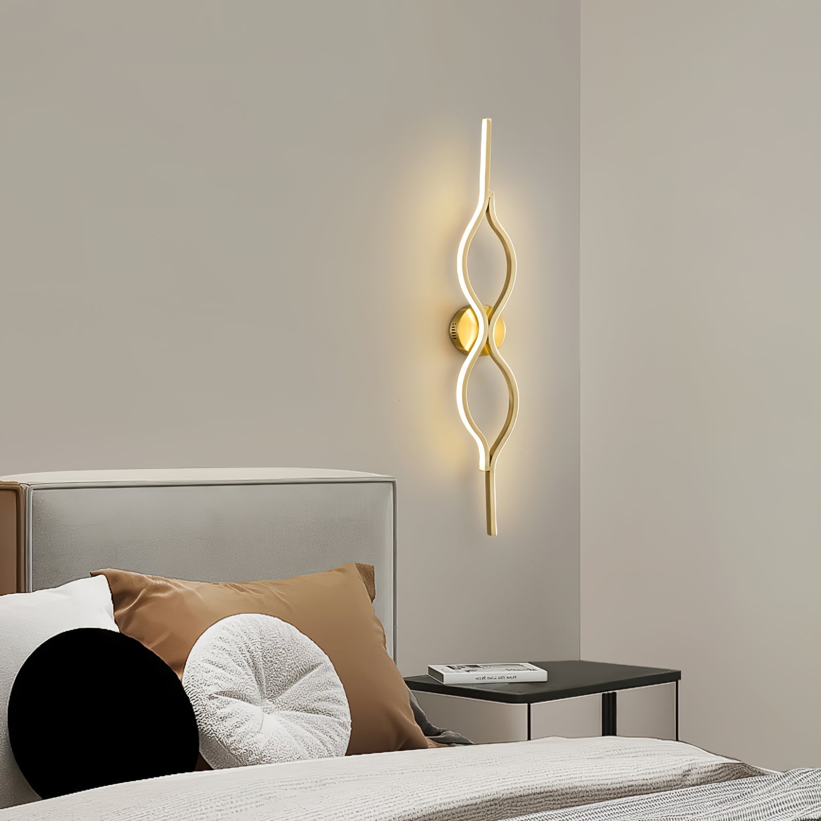 Twist Brass Wall Light, Hardwired Wall Sconce, detail 3