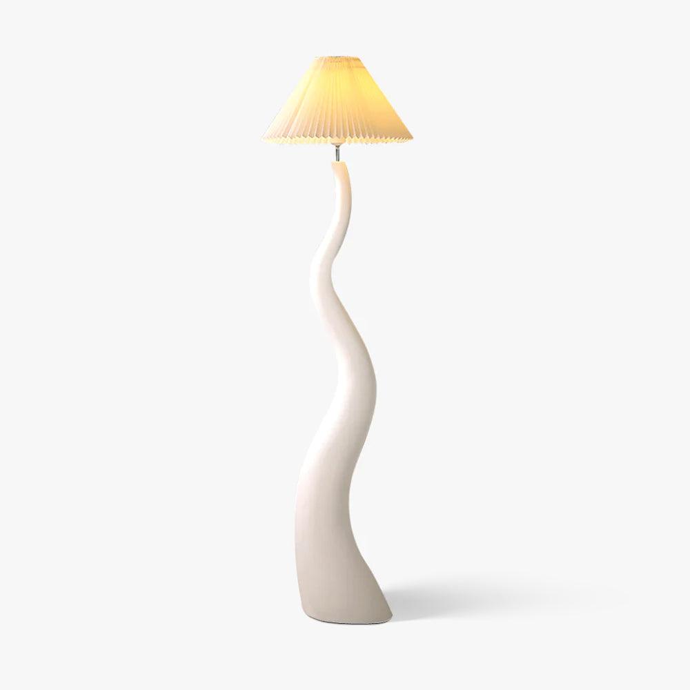 Twisted Pleated Floor Light, Floor Lamp, Resin, ∅ 17.7″ x H 64.9″