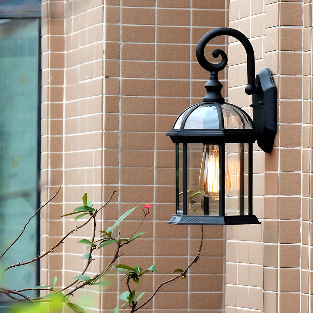 Double-layer Waterproof Glass E27 Vintage Wall Light, Wall Sconce, Die-cast Aluminum, 8"
