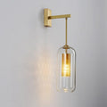 Vadim Glass Wall Light, Hardwired Wall Sconce, Metal, Dia 25cm x H 60cm