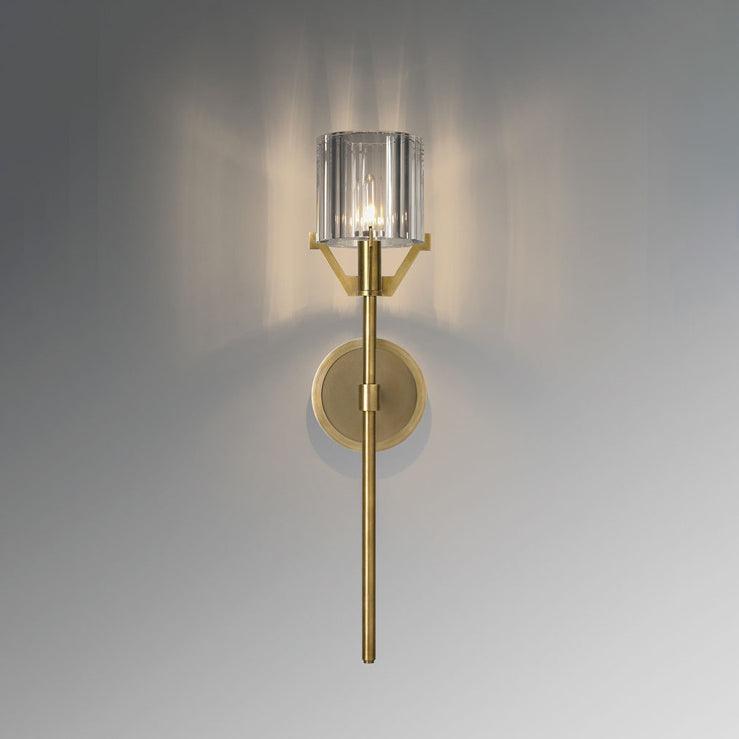 Valdampierre Wall Light, Bedroom Wall Sconce, Brass, W 12cm x D 18cm x H 56cm