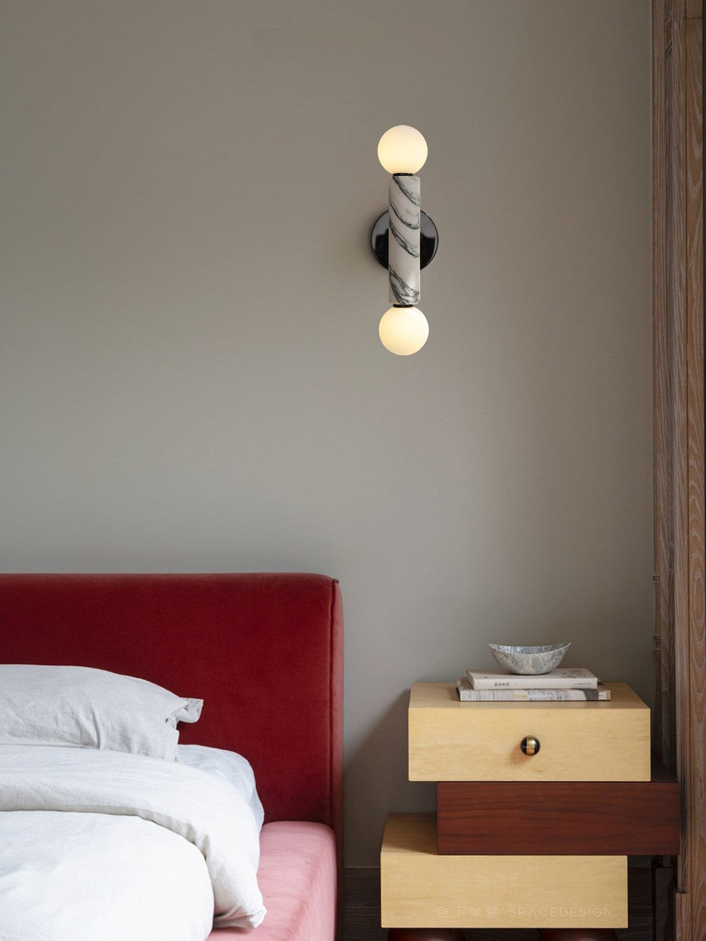Obelisk Orb Wall Light, Hardwired Wall Sconce, detail 16