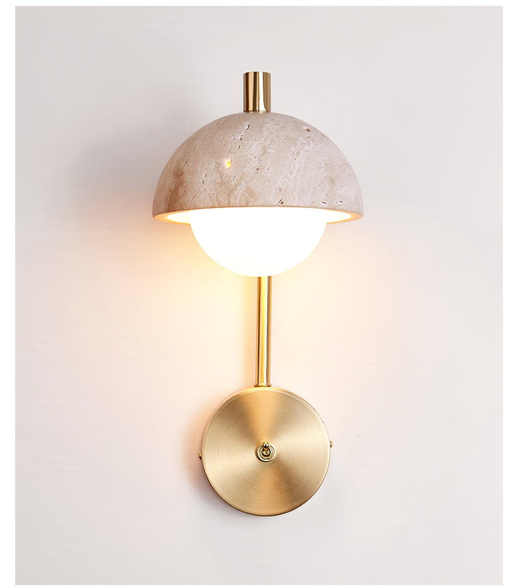 Vellum Travertine Wall Light, Hardwired Wall Sconce, detail 18