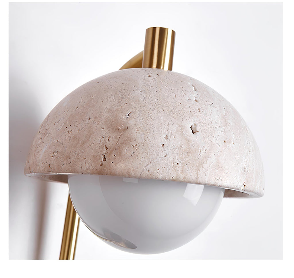 Vellum Travertine Wall Light, Hardwired Wall Sconce, detail 3