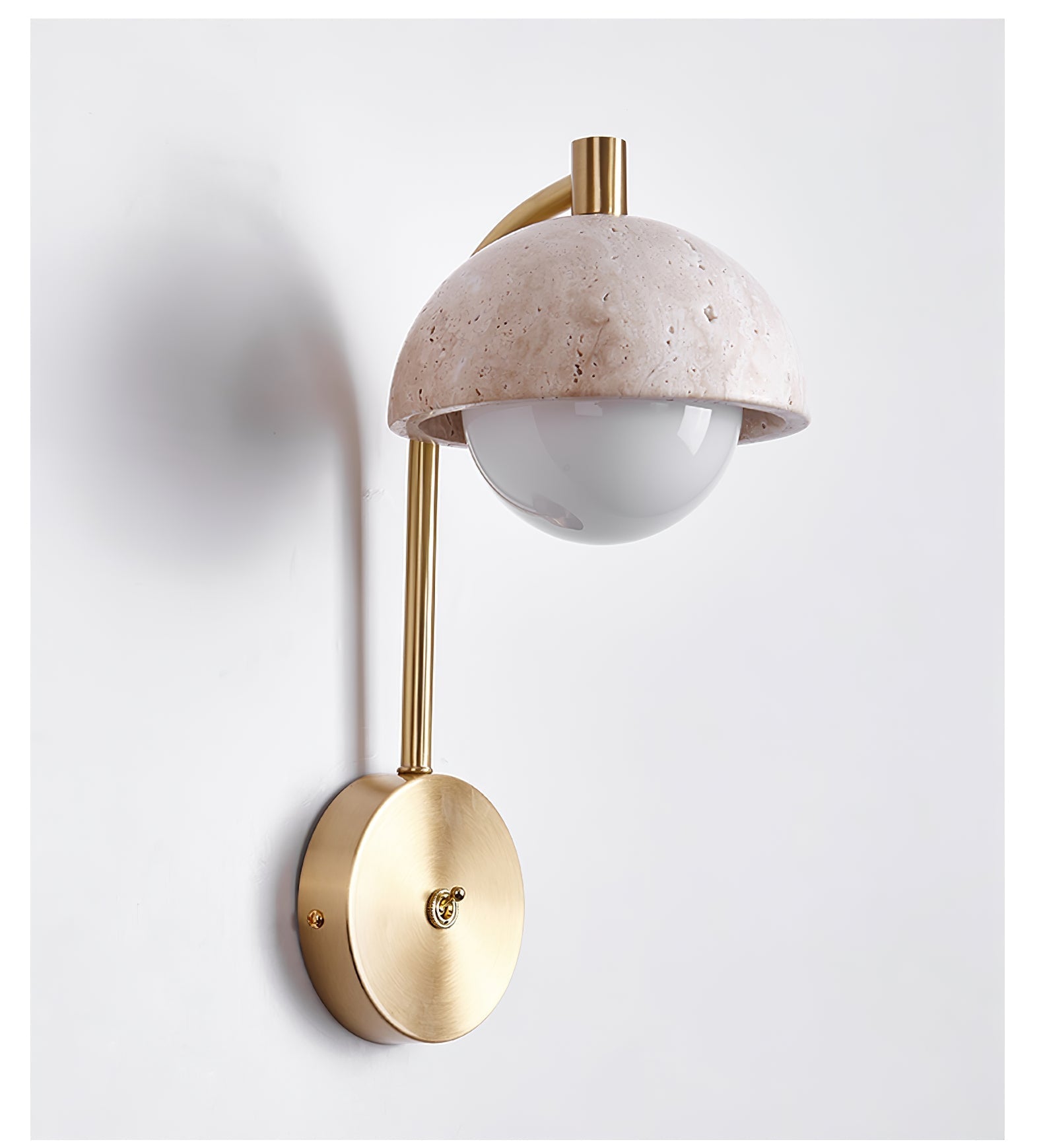 Vellum Travertine Wall Light, Hardwired Wall Sconce, detail 6