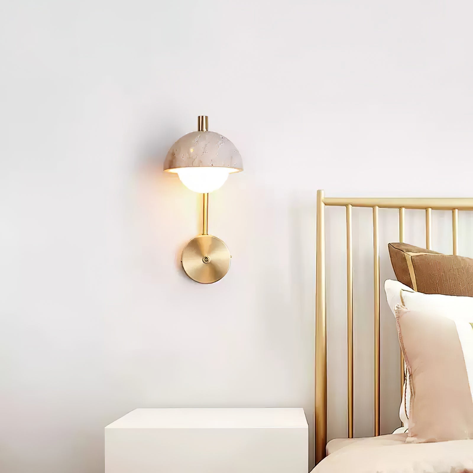Vellum Travertine Wall Light, Hardwired Wall Sconce, detail 12