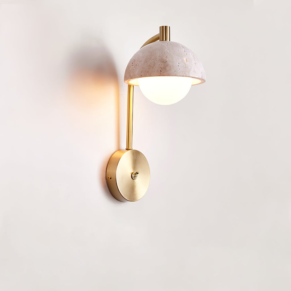 Vellum Travertine Wall Light, Hardwired Wall Sconce, detail 13