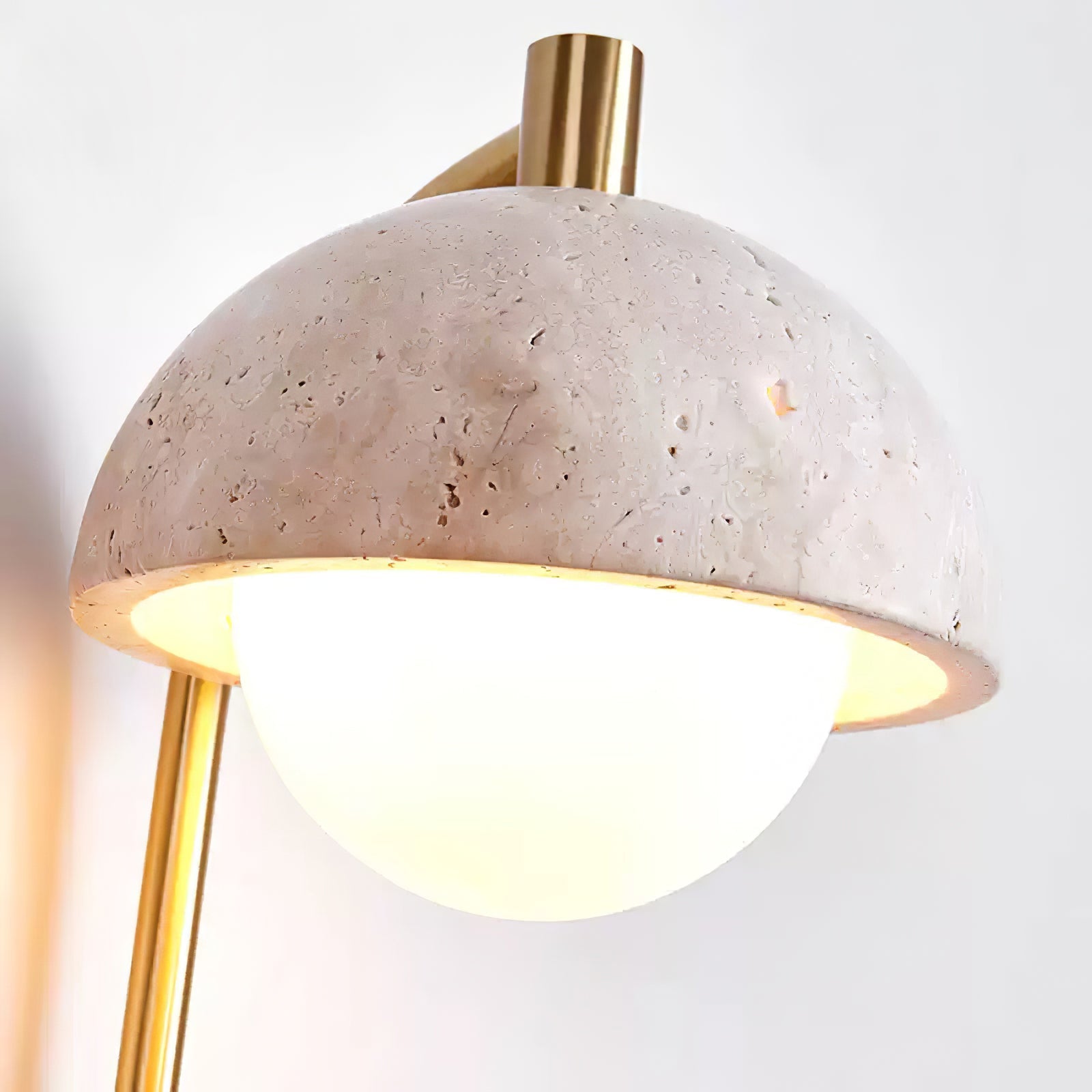 Vellum Travertine Wall Light, Hardwired Wall Sconce, detail 16