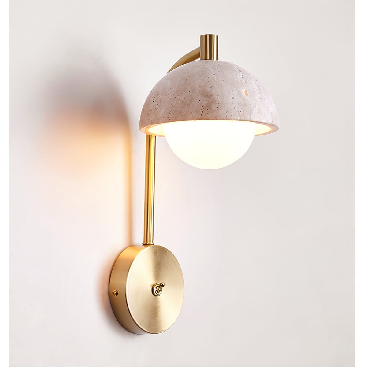 Vellum Travertine Wall Light, Hardwired Wall Sconce, detail 17