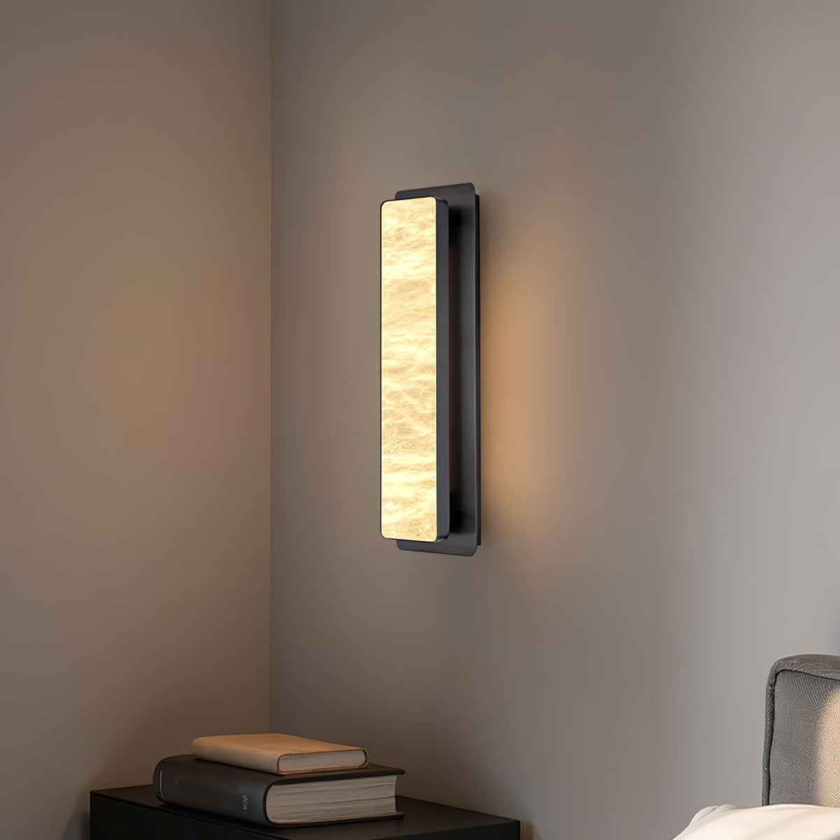 Velmora Alabaster Wall Light, Hardwired Wall Sconce, detail 3