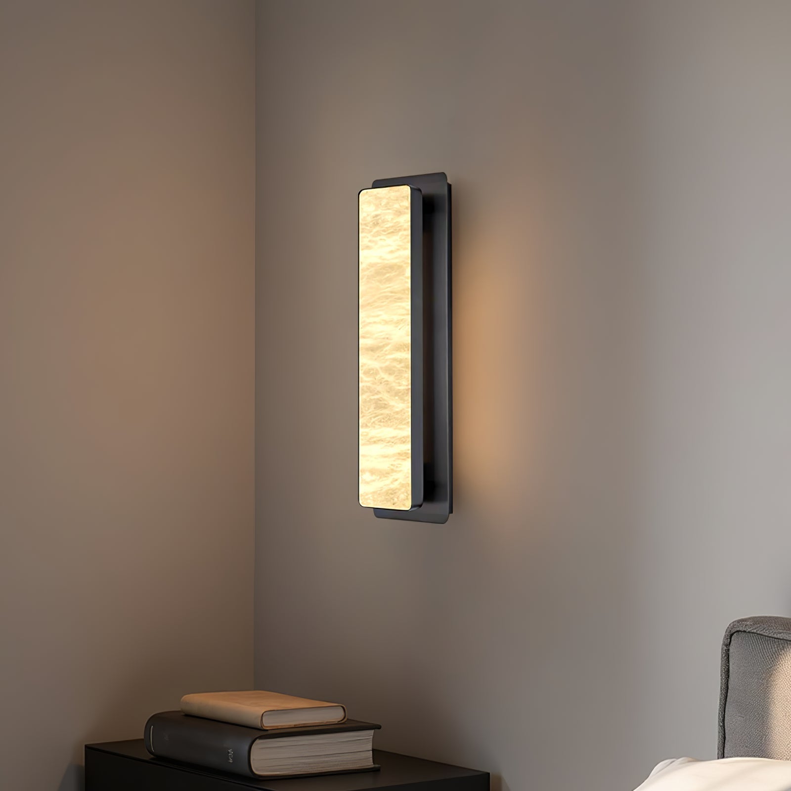 Velmora Alabaster Wall Light, Hardwired Wall Sconce, detail 3
