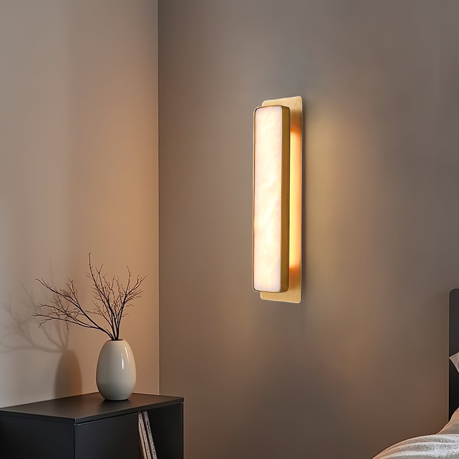 Velmora Alabaster Wall Light, Hardwired Wall Sconce, detail 5