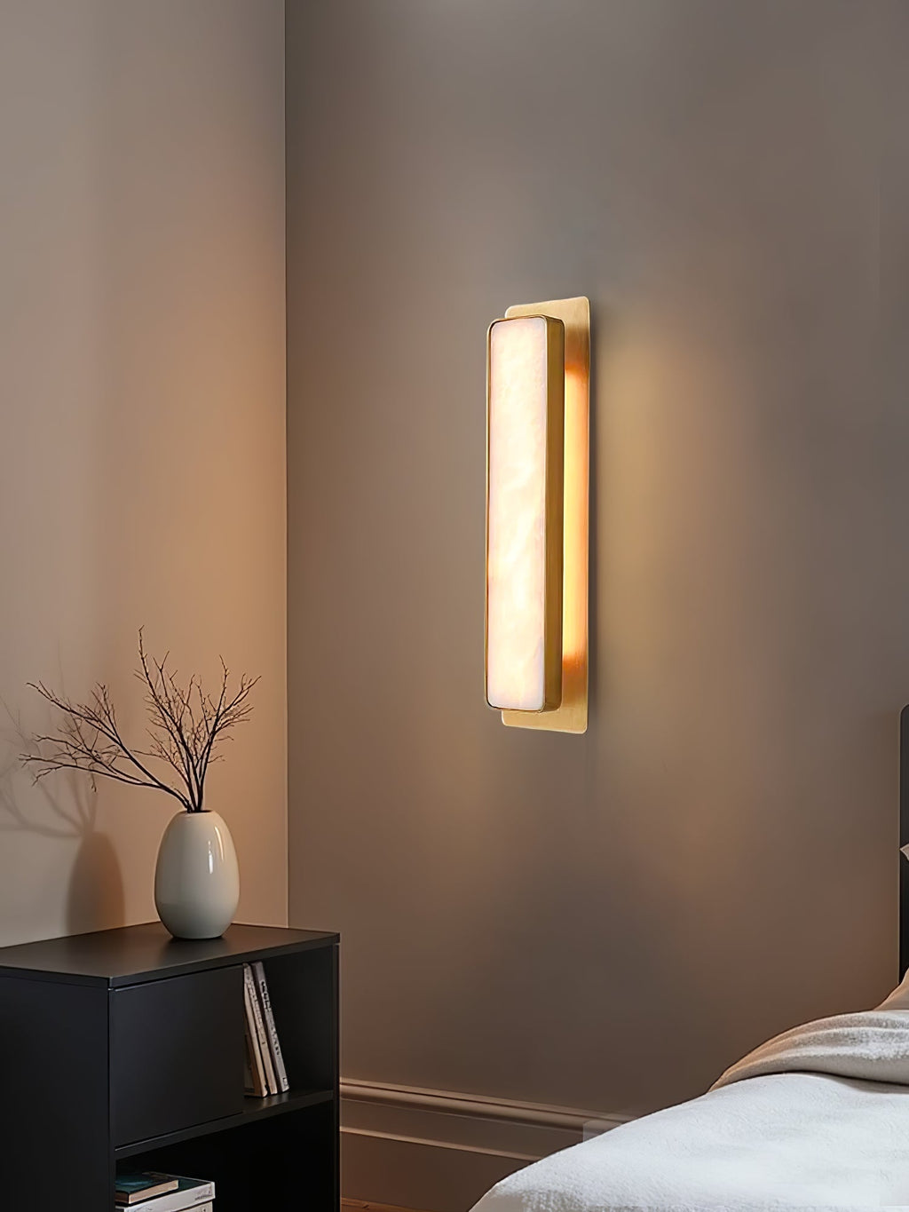 Velmora Alabaster Wall Light, Hardwired Wall Sconce, detail 6