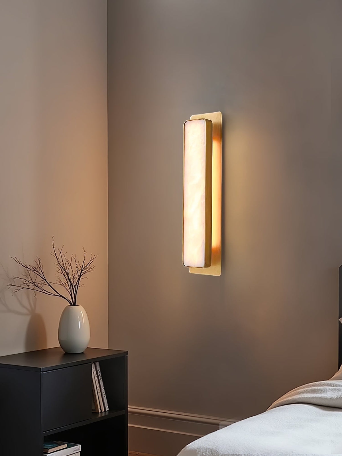 Velmora Alabaster Wall Light, Hardwired Wall Sconce, detail 6