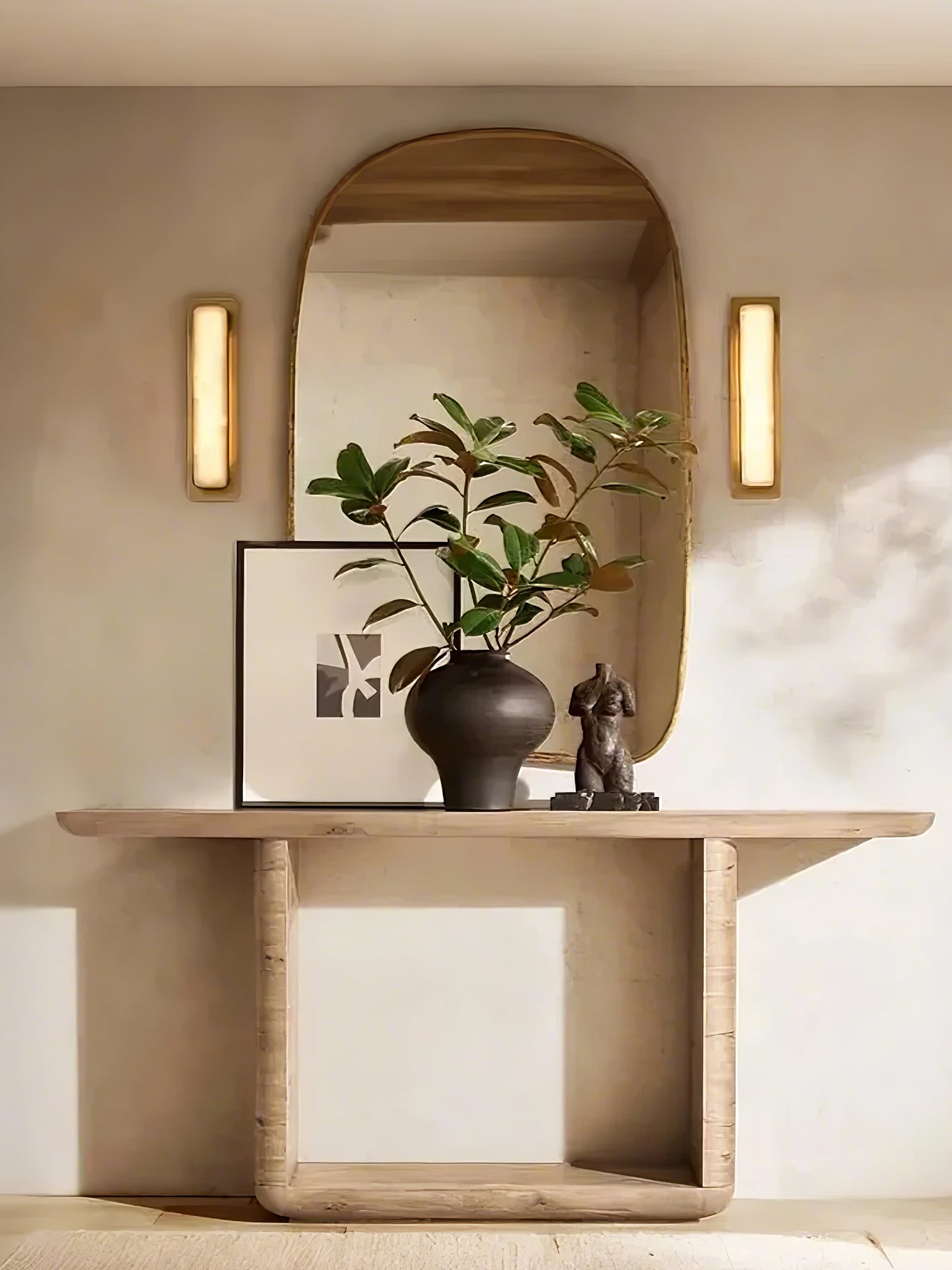 Velmora Alabaster Wall Light, Hardwired Wall Sconce, detail 15
