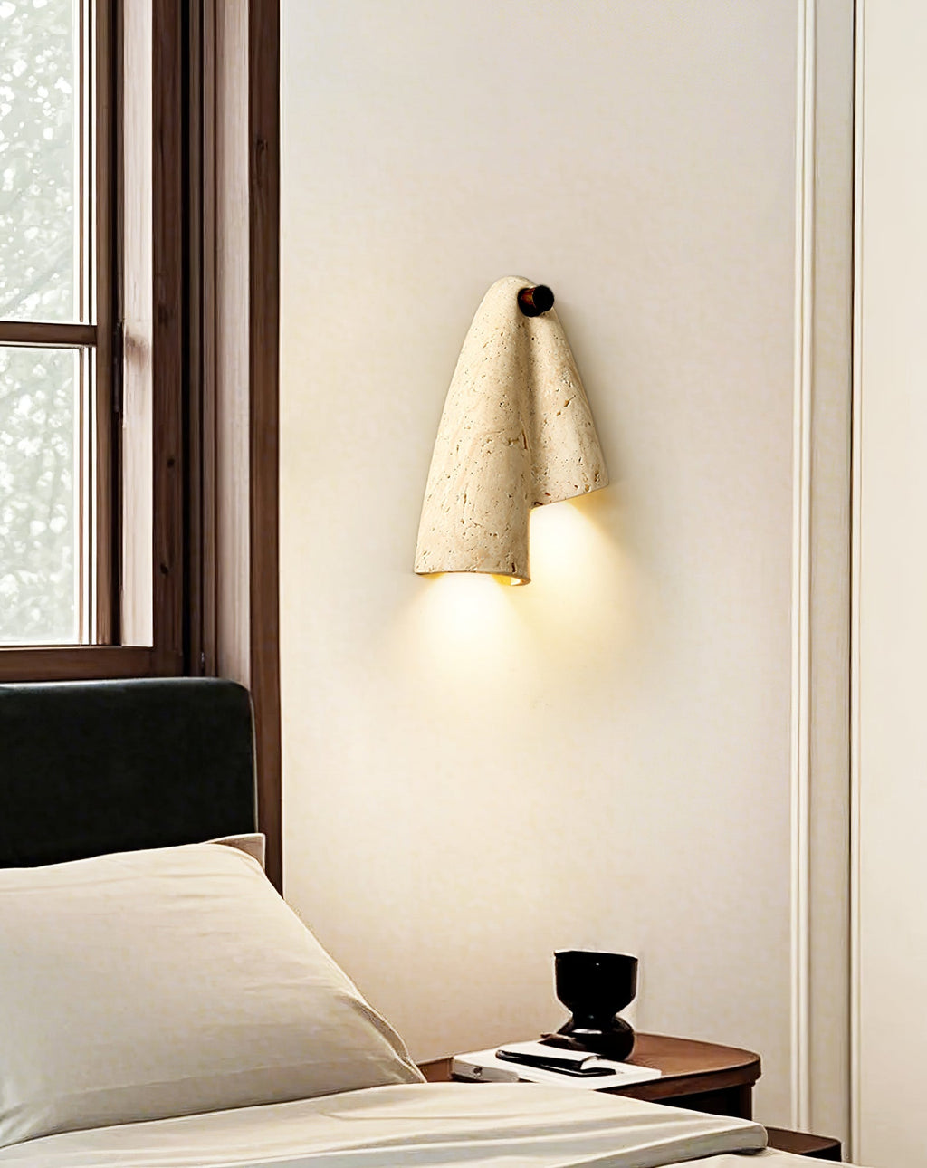 Velo Draped Stone Wall Light, Hardwired Wall Sconce, detail 8