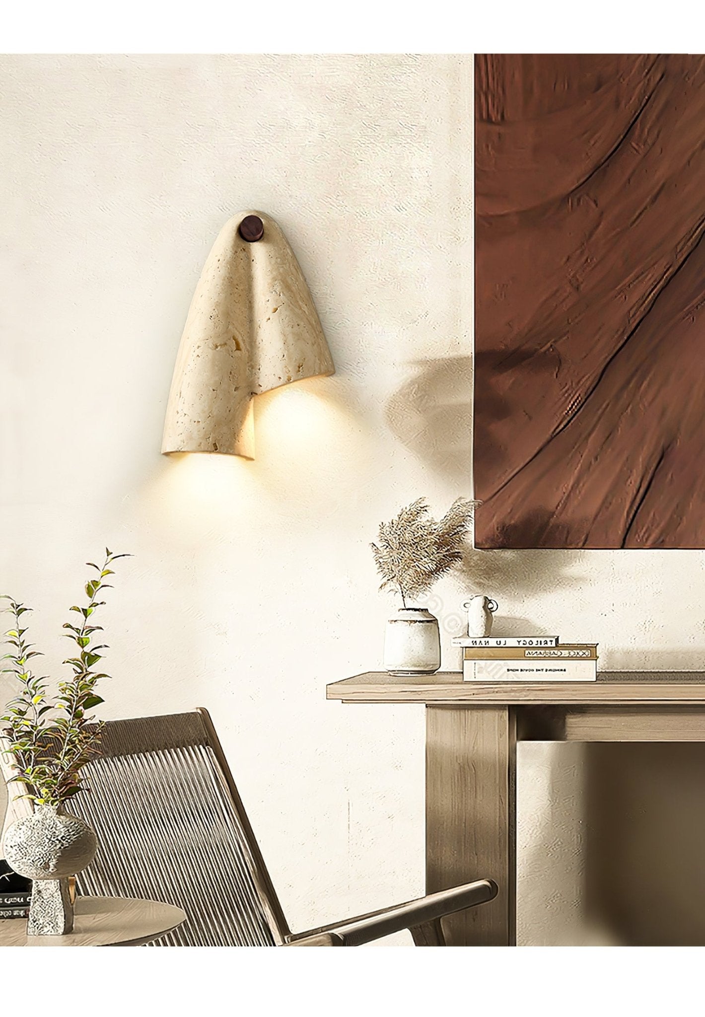Velo Draped Stone Wall Light, Hardwired Wall Sconce, detail 3