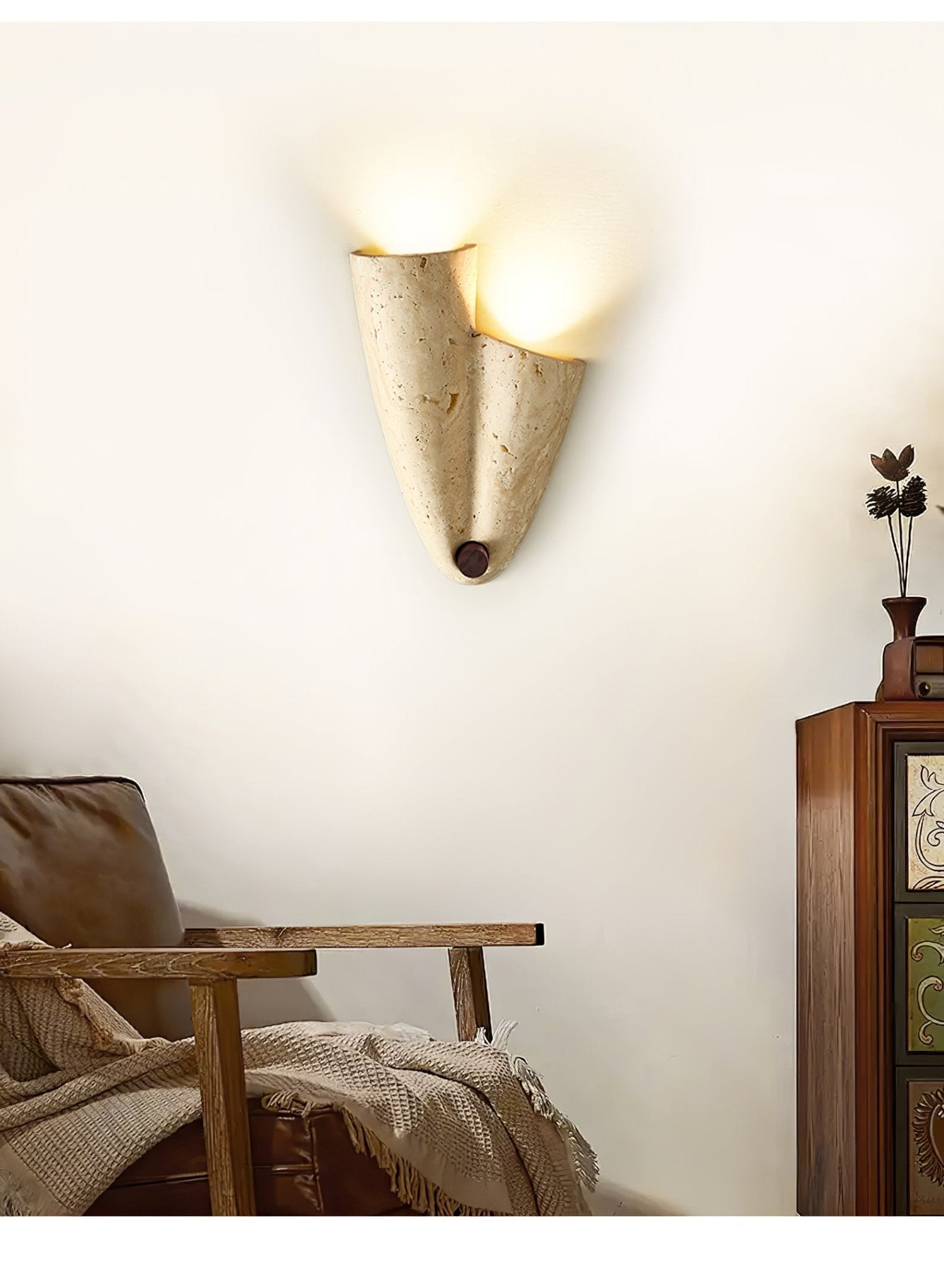Velo Draped Stone Wall Light, Hardwired Wall Sconce, detail 4