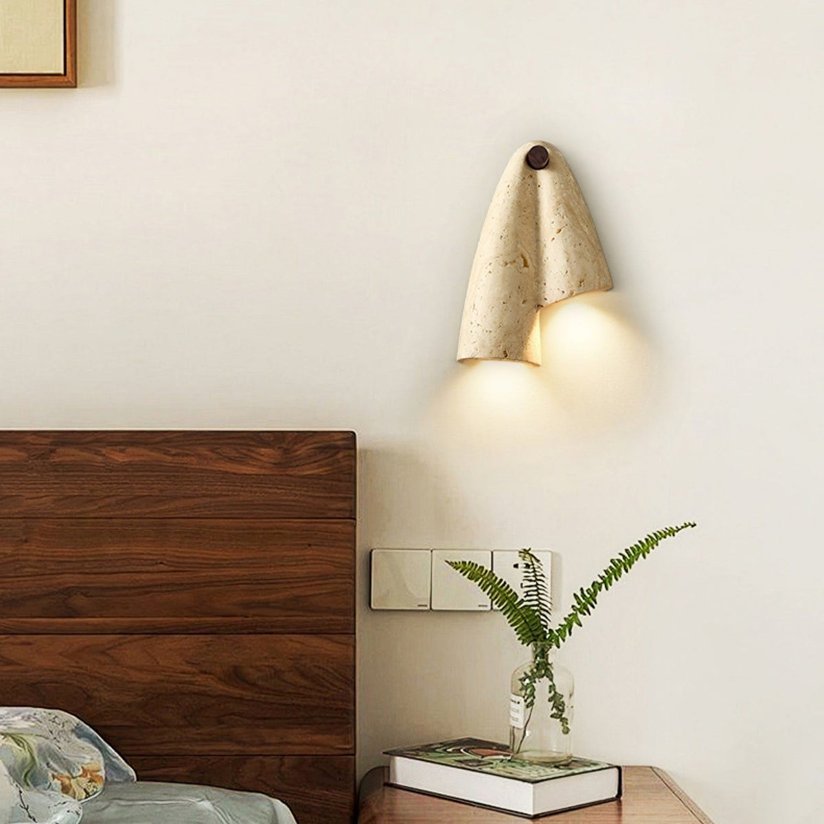 Velo Draped Stone Wall Light, Hardwired Wall Sconce, detail 12