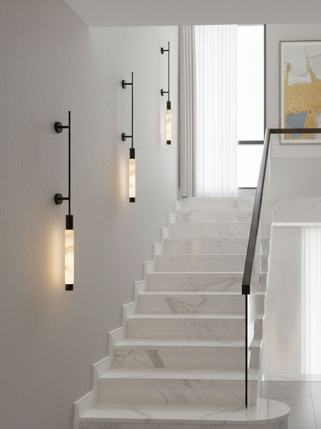 Verita Alabaster Wall Light, Hardwired Wall Sconce, detail 5
