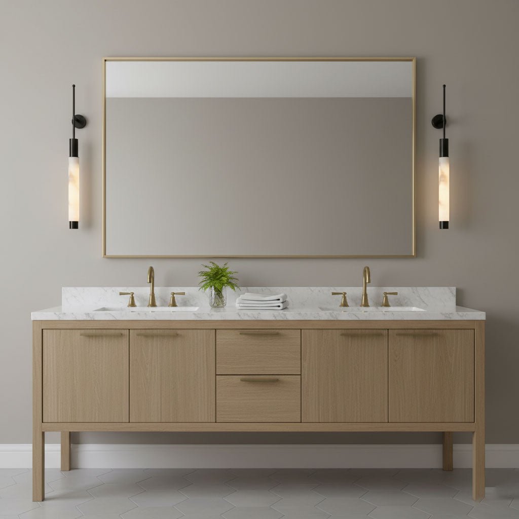 Verita Alabaster Wall Light, Hardwired Wall Sconce, detail 6