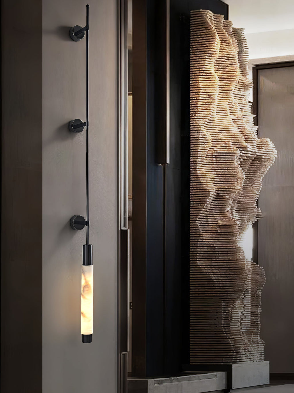 Verita Alabaster Wall Light, Hardwired Wall Sconce, detail 21