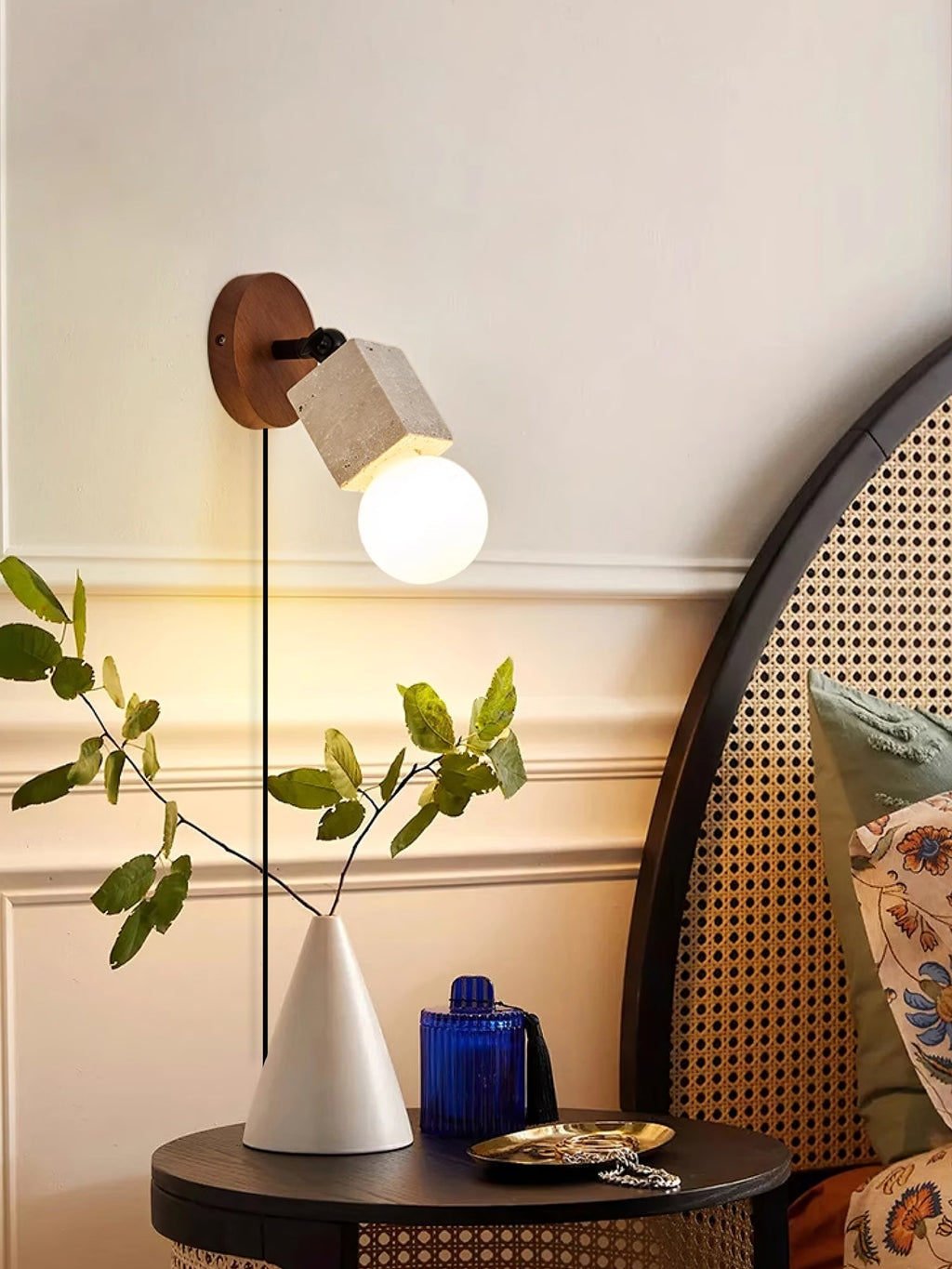 Versa Stone Adjustable Plug-In Wall Light, Plug-In Wall Sconce, detail 16