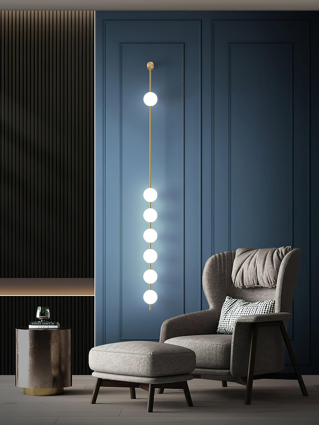 Vertical Balls Wall Light, Hardwired Wall Sconce, detail 12