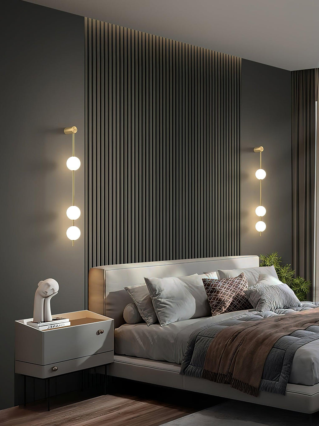 Vertical Balls Wall Light, Hardwired Wall Sconce, detail 13