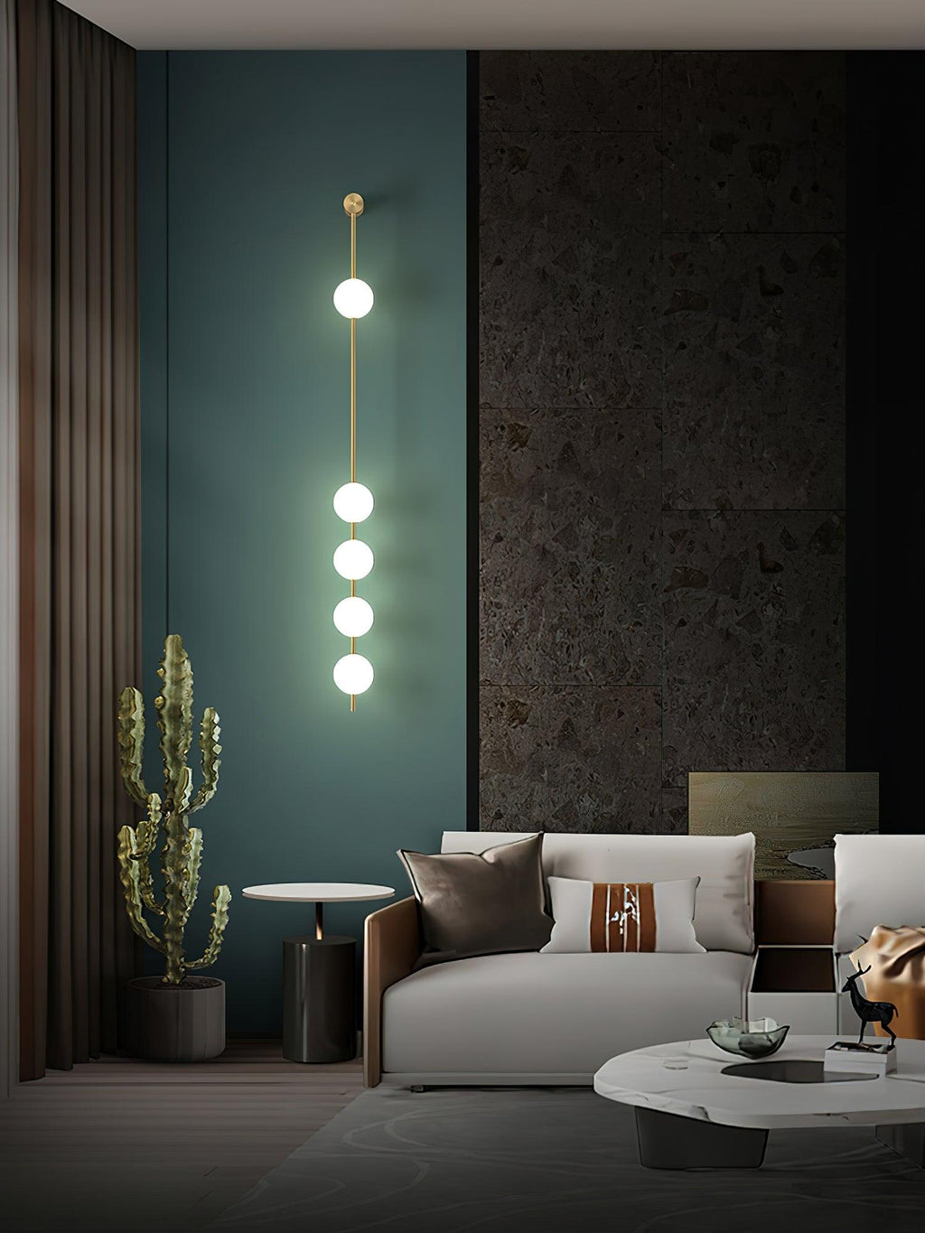Vertical Balls Wall Light, Hardwired Wall Sconce, detail 6